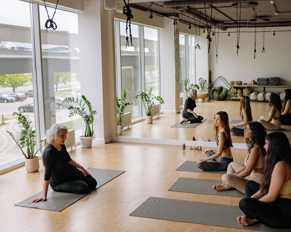 People training together in a studio